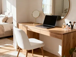 Beżowa sofa w nowoczesnym salonie na tle ściany w kolorze szałwiowej zieleni, prezentująca stylowe połączenie barw.